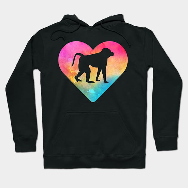 Baboon Gift for Girls and Women Hoodie by JKFDesigns